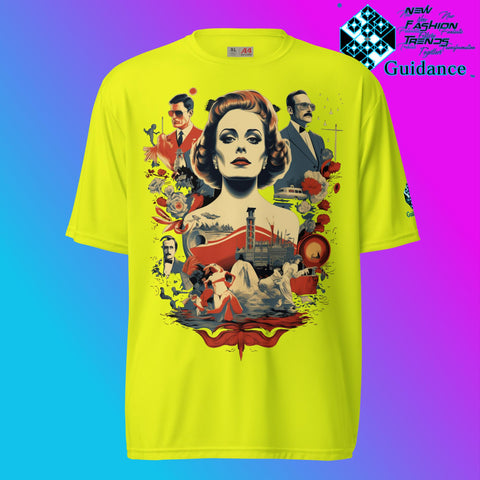 Retro Rendition Classic Cinema & Cityscape T Shirt by XGuidance Safety Yellow 9