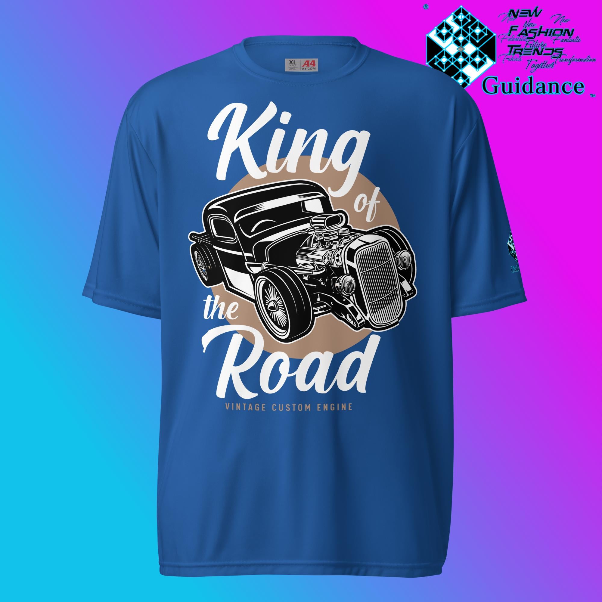 Road Monarch T-Shirt with Vintage Car Engine Design by XGuidance Royal 7