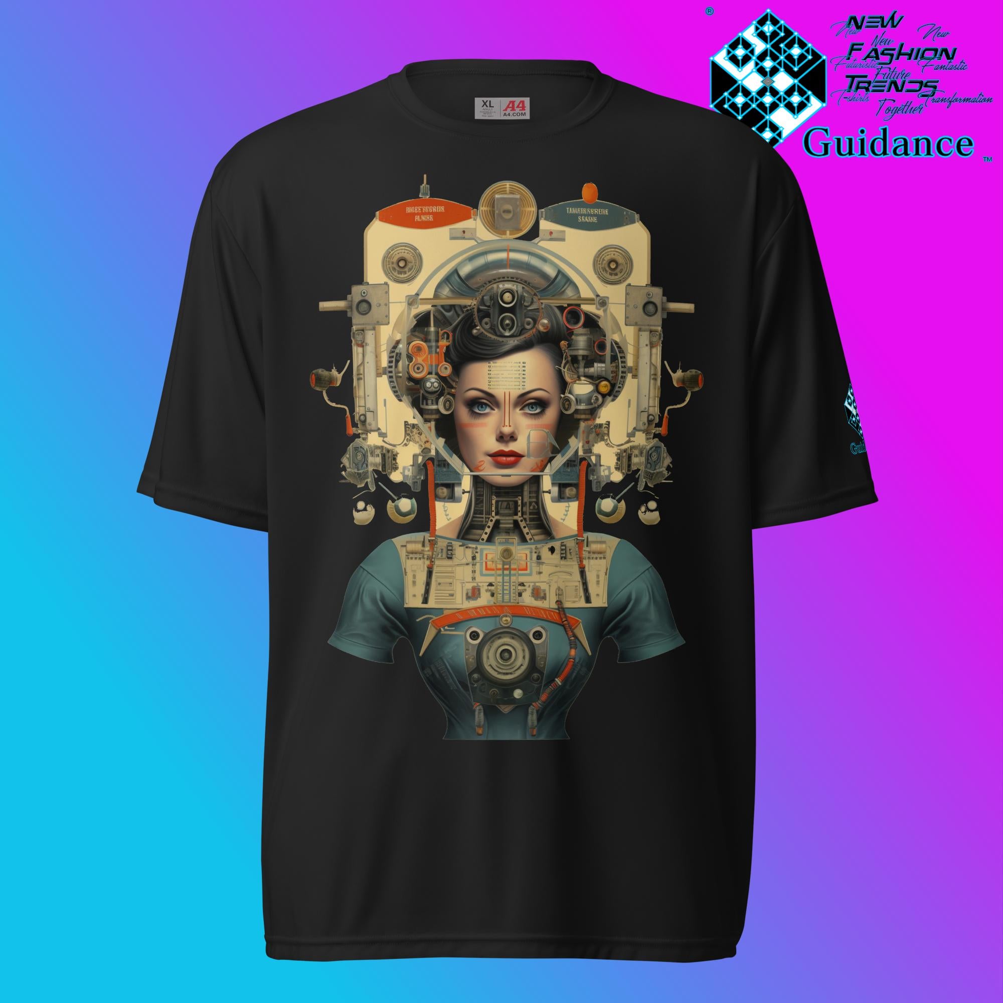 Robo Femme Cyberpunk Retro T Shirt by XGuidance Black 2