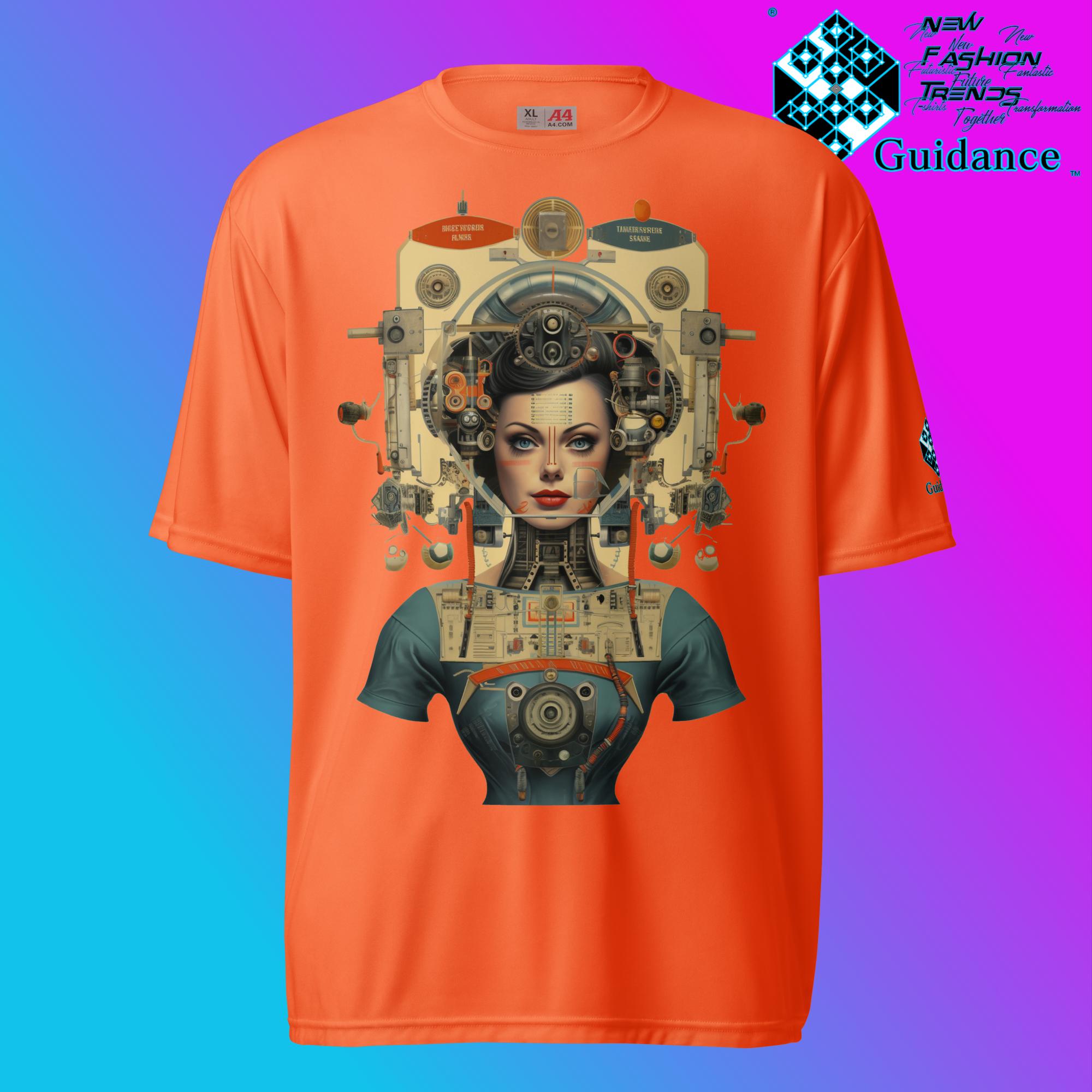 Robo Femme Cyberpunk Retro T Shirt by XGuidance Safety Orange 7
