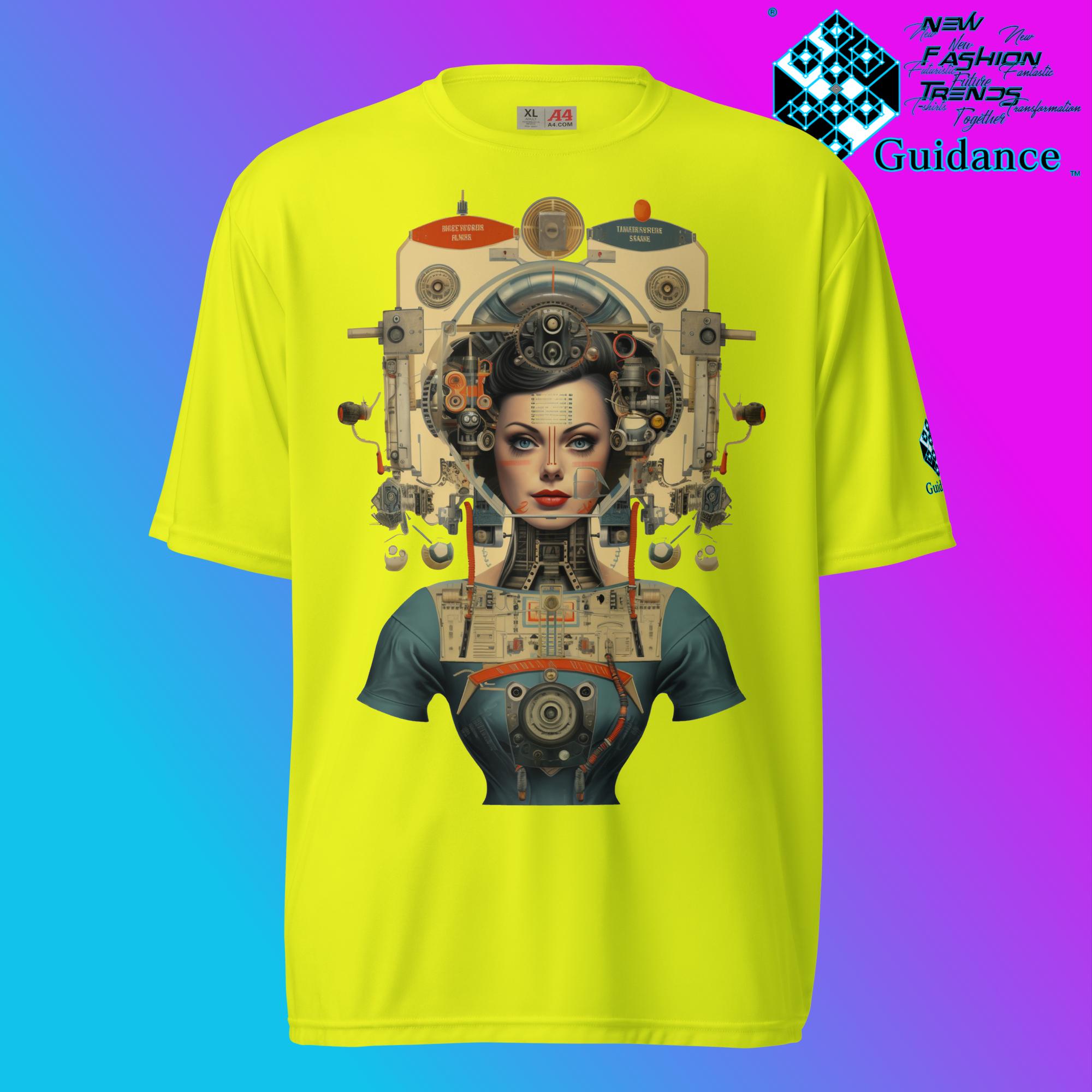 Robo Femme Cyberpunk Retro T Shirt by XGuidance Safety Yellow 8
