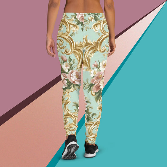 Royal Bloom Joggers – Gold Floral Luxury Sweatpants by XGuidance XS 2