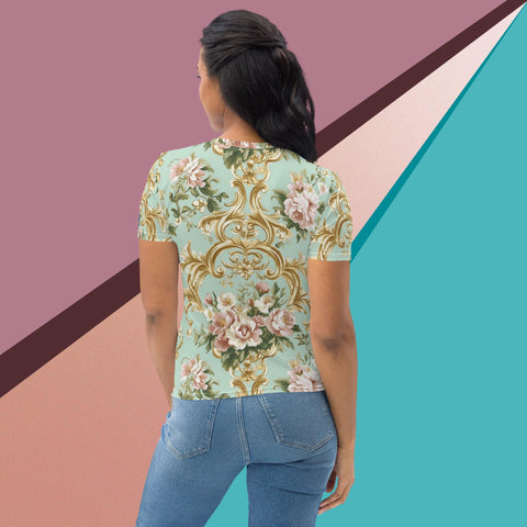 Royal Bloom Tee – Elegant Floral Gold Shirt for Refined Style by XGuidance XS 2
