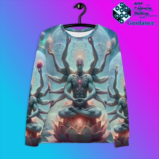 Sacred Flow Sweatshirt with Cosmic Buddha Design by XGuidance XS 1