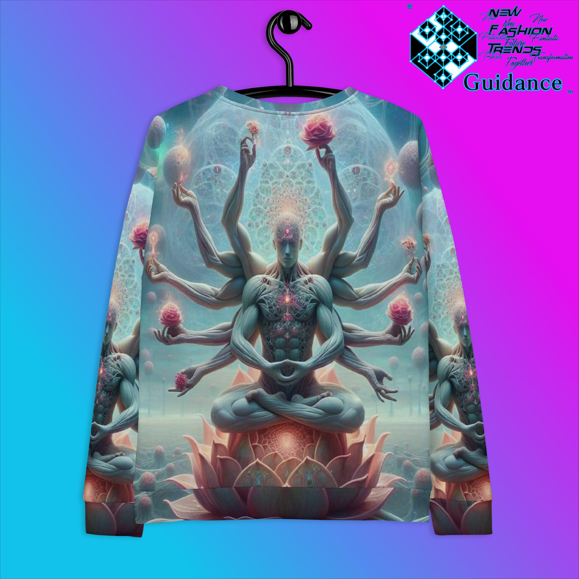 Sacred Flow Sweatshirt with Cosmic Buddha Design by XGuidance XS 2