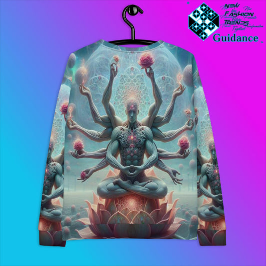 Sacred Flow Sweatshirt with Cosmic Buddha Design by XGuidance XS 2
