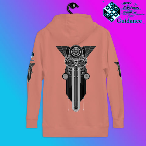 Sacred Geometry Resonance Hoodie – Geometric Symbolism by XGuidance Dusty Rose 12
