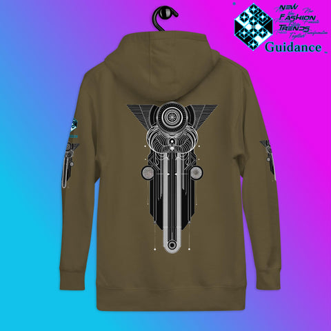 Sacred Geometry Resonance Hoodie – Geometric Symbolism by XGuidance Military Green 13
