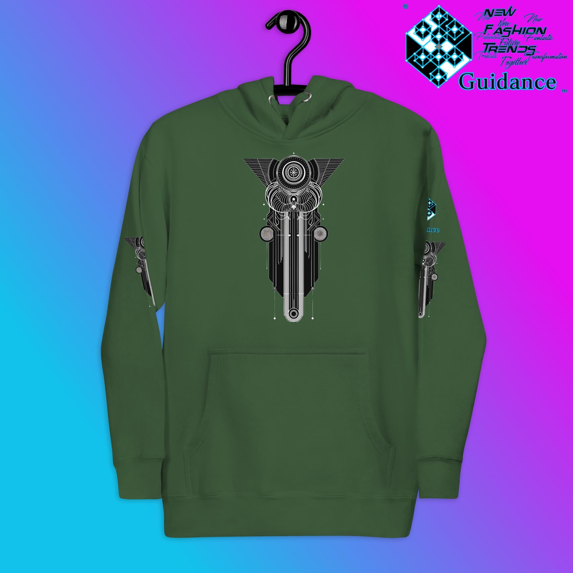Sacred Geometry Resonance Hoodie – Geometric Symbolism by XGuidance Black 24