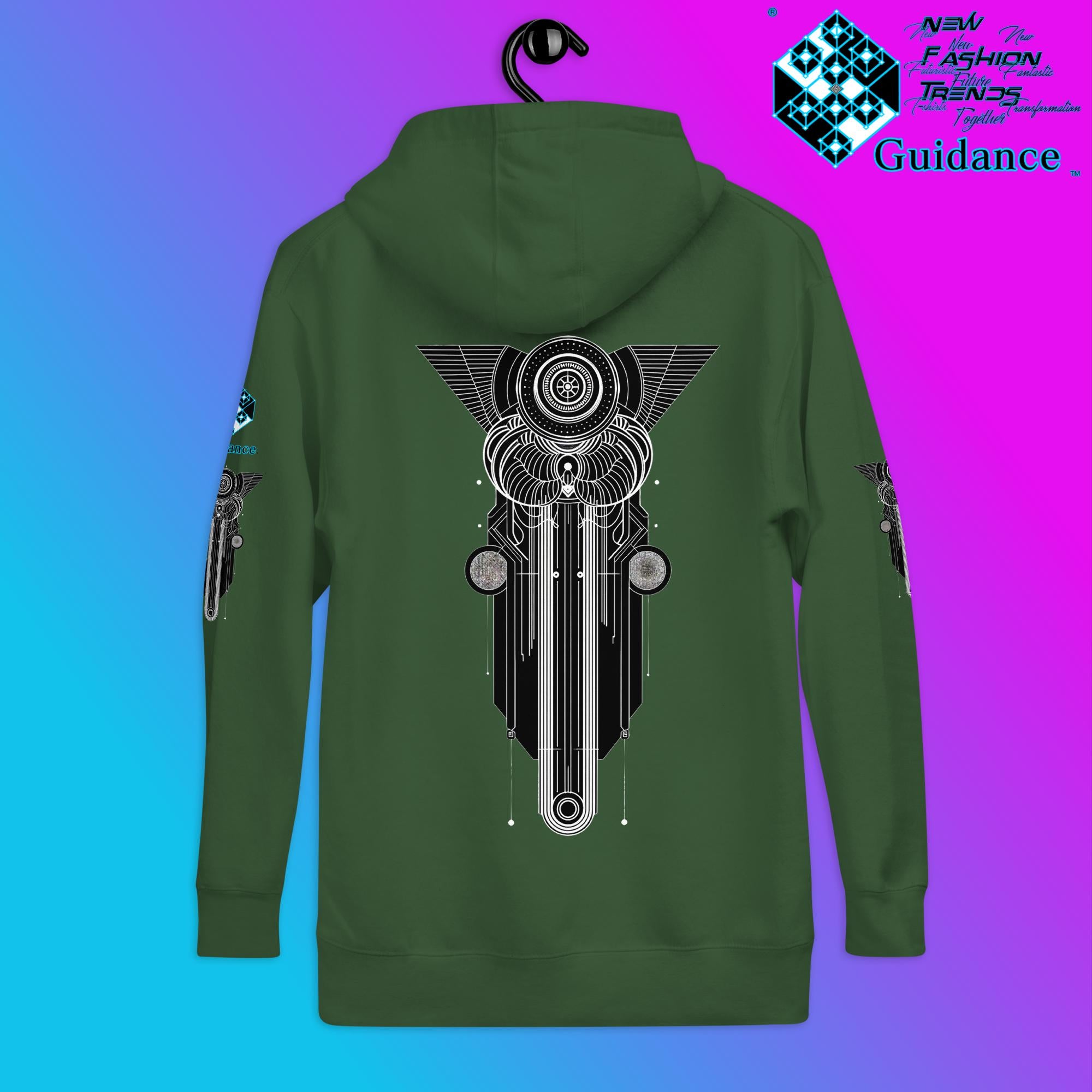 Sacred Geometry Resonance Hoodie – Geometric Symbolism by XGuidance Black 41