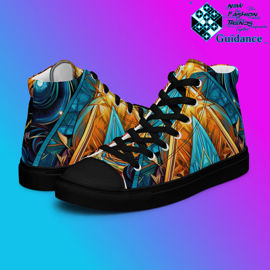 Sacred Symmetry High Top Shoes – Divine Streetwear Sneakers by XGuidance Black 1