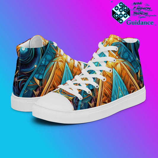 Sacred Symmetry High Top Shoes – Divine Streetwear Sneakers by XGuidance White 2
