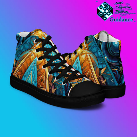 Sacred Symmetry High Top Shoes – Divine Streetwear Sneakers by XGuidance Black 8