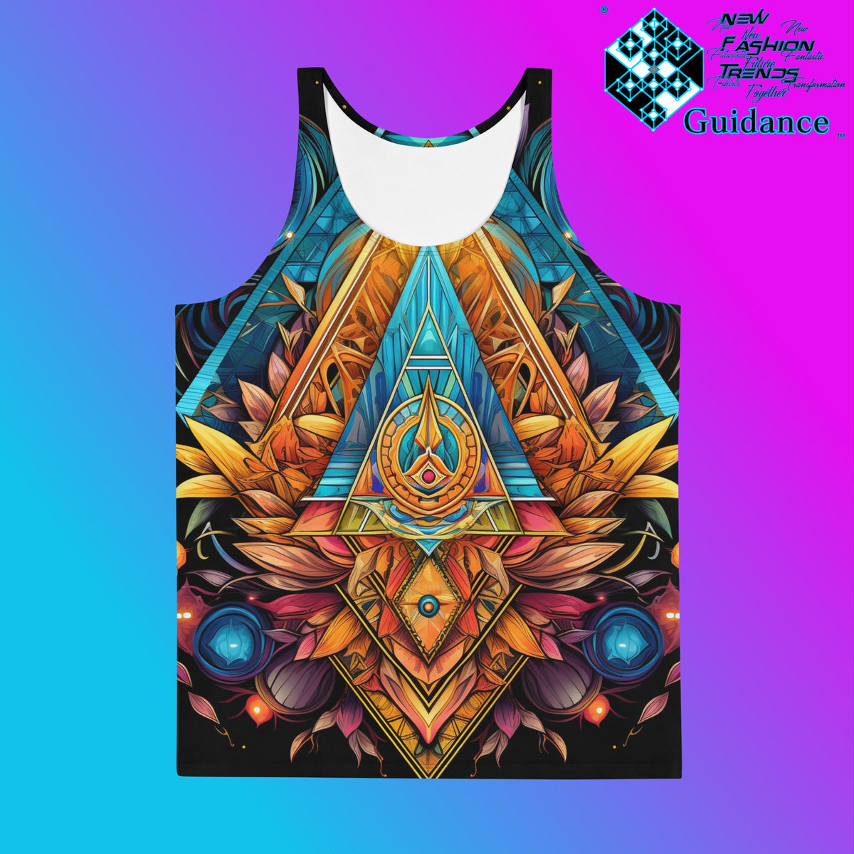 Sacred Symmetry Tank Top – Geometric Festival Streetwear by XGuidance XS 1