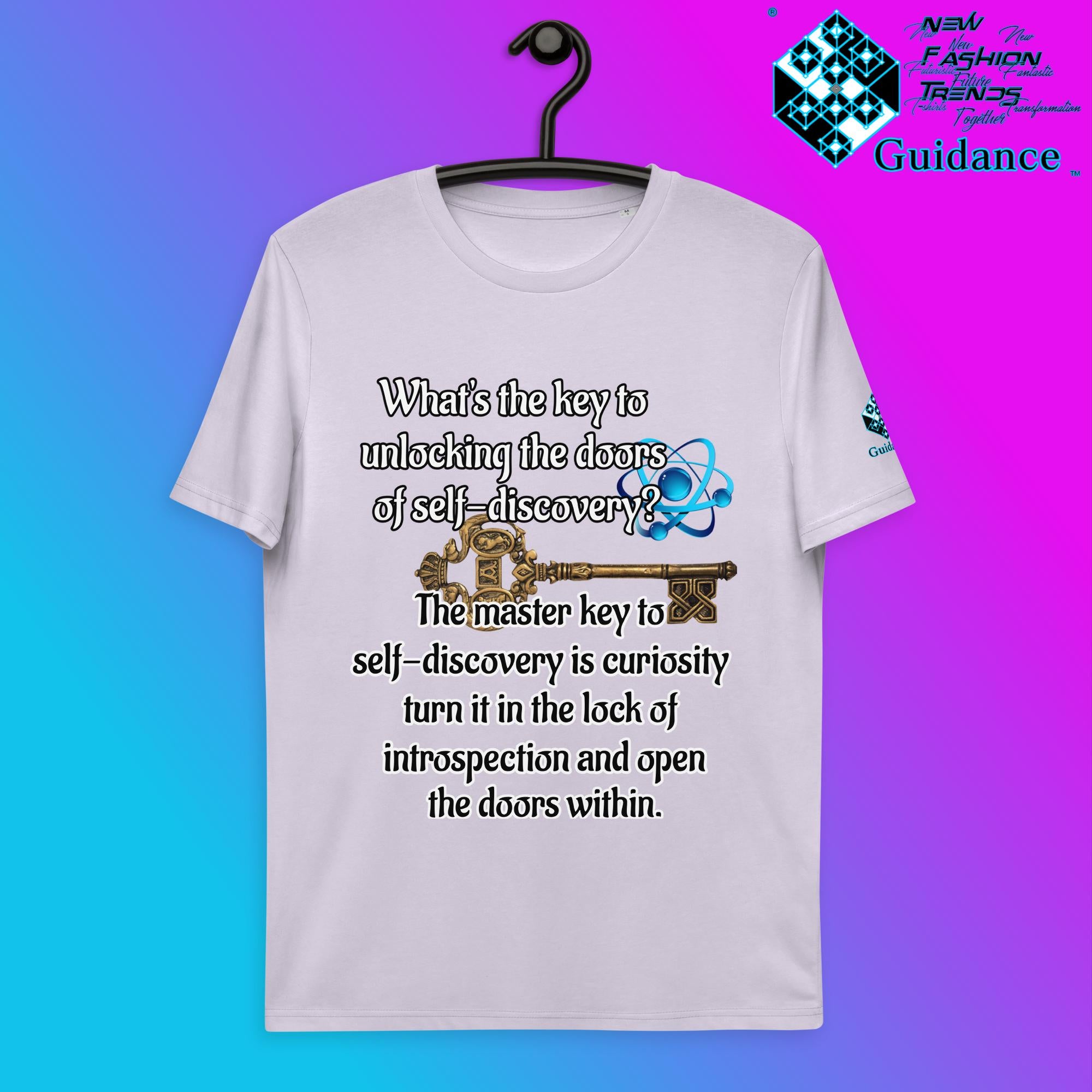 Self Discovery T-Shirt with Curiosity Quote by XGuidance Lavender 11
