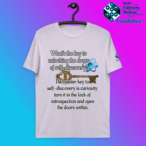 Self Discovery T-Shirt with Curiosity Quote by XGuidance Lavender 11