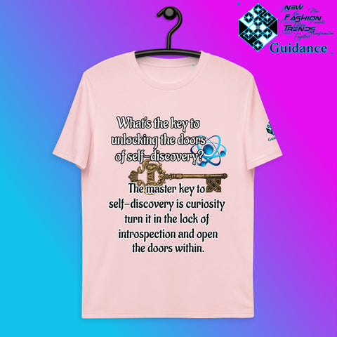 Self Discovery T-Shirt with Curiosity Quote by XGuidance Cotton Pink 12