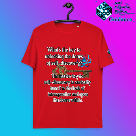 Self Discovery T-Shirt with Curiosity Quote by XGuidance Red 4