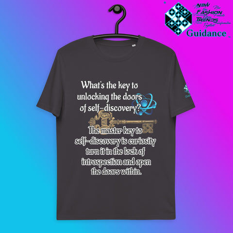 Self Discovery T-Shirt with Curiosity Quote by XGuidance Anthracite 6