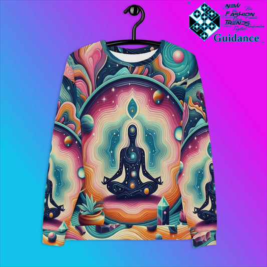 Serene Reflection Sweatshirt with Meditation Art by XGuidance XS 1