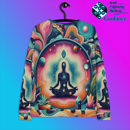 Serene Reflection Sweatshirt with Meditation Art by XGuidance XS 2