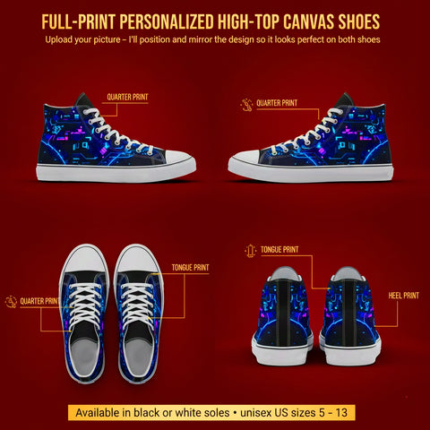 Custom High-Top Canvas Shoes – Personalized Photo Sneakers