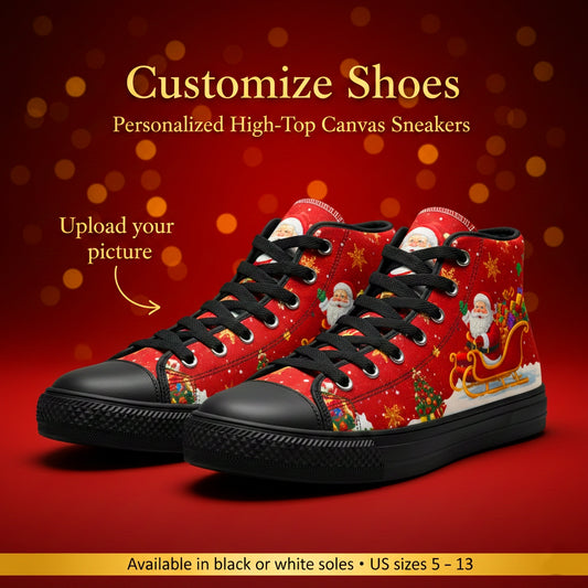 Custom High-Top Canvas Shoes – Personalized Photo Sneakers