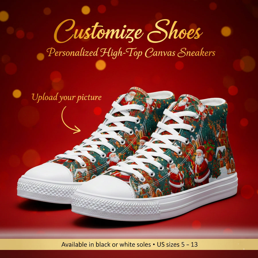 Custom High-Top Canvas Shoes – Personalized Photo Sneakers
