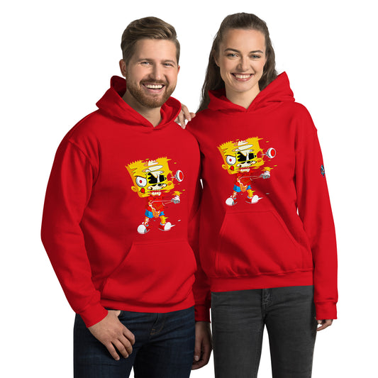 Simpsons Trippy Hoodie – Red Unisex Cartoon Sweatshirt by XGuidance Red 1