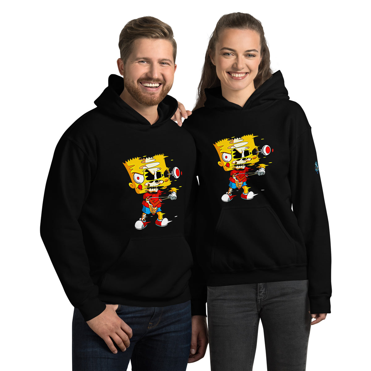 Simpsons Trippy Hoodie – Red Unisex Cartoon Sweatshirt by XGuidance Black 3