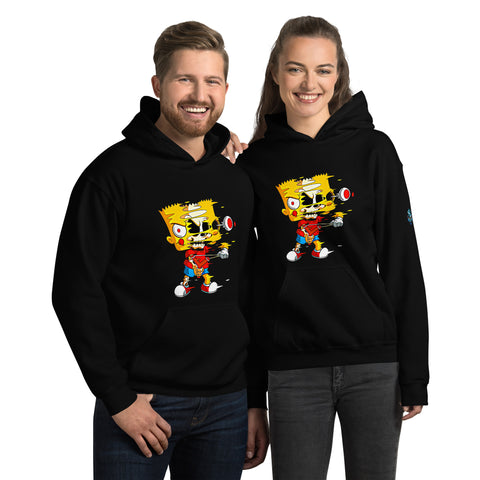 Simpsons Trippy Hoodie – Red Unisex Cartoon Sweatshirt by XGuidance Black 3