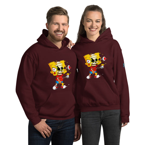 Simpsons Trippy Hoodie – Red Unisex Cartoon Sweatshirt by XGuidance Maroon 4