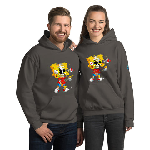 Simpsons Trippy Hoodie – Red Unisex Cartoon Sweatshirt by XGuidance Charcoal 5