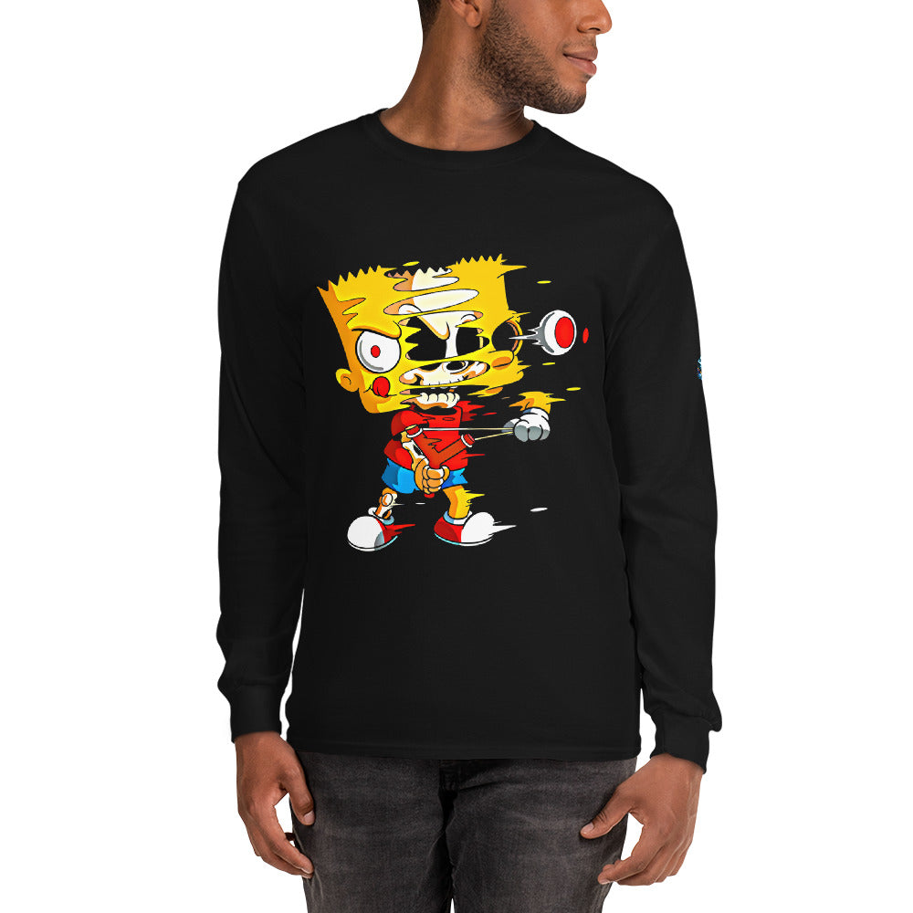Simpsons Trippy Long Sleeve Shirt – Black Unisex Cartoon Top T-Shirts by XGuidance Black 1