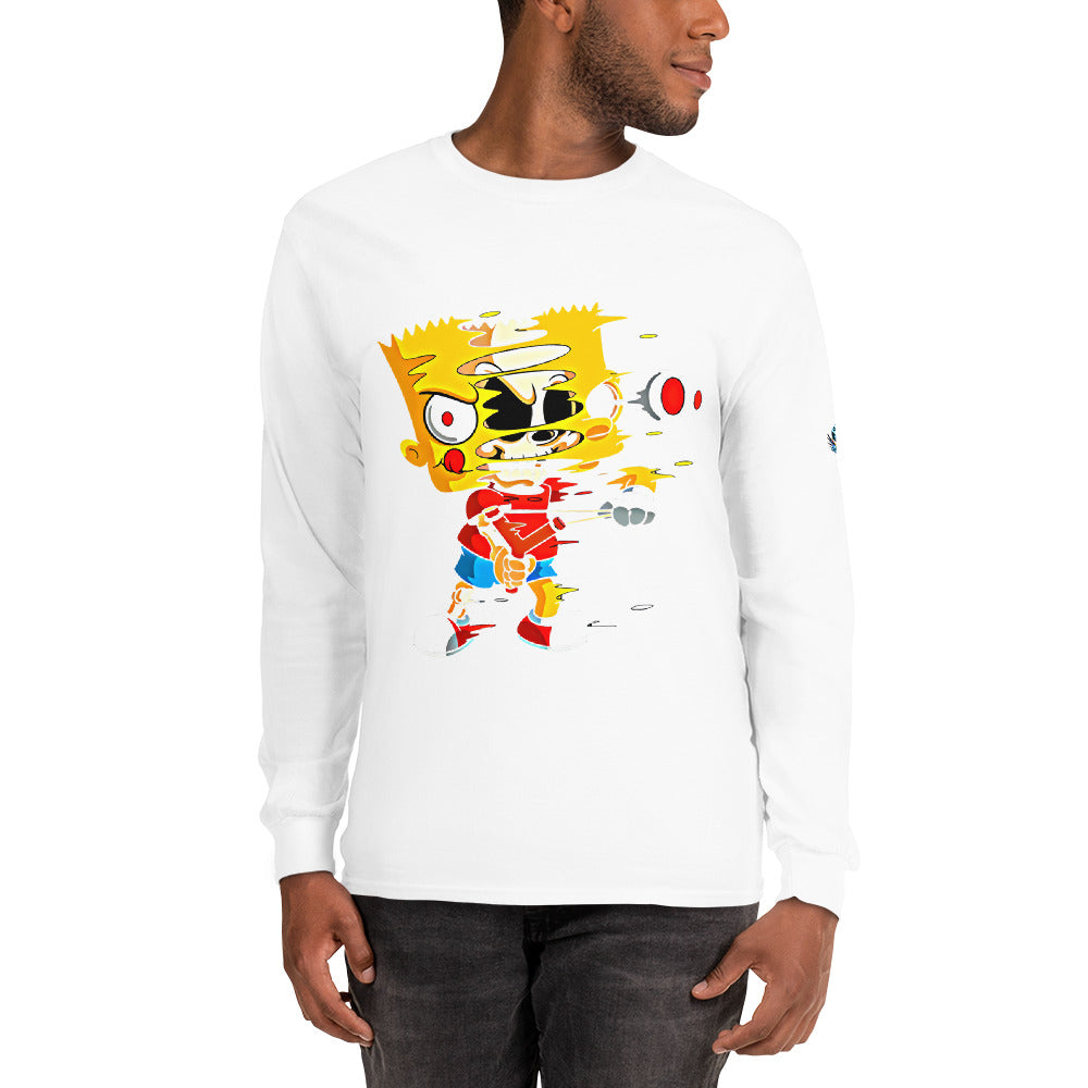 Simpsons Trippy Long Sleeve Shirt – Black Unisex Cartoon Top T-Shirts by XGuidance White 3