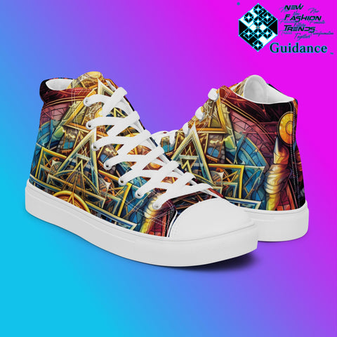 Spiritual Serenity High Top Shoes – Celestial Streetwear Sneakers by XGuidance Black 7