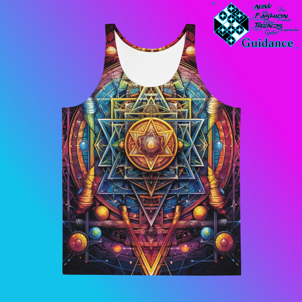 Spiritual Serenity Tank Top – Celestial Festival Streetwear by XGuidance XS 1