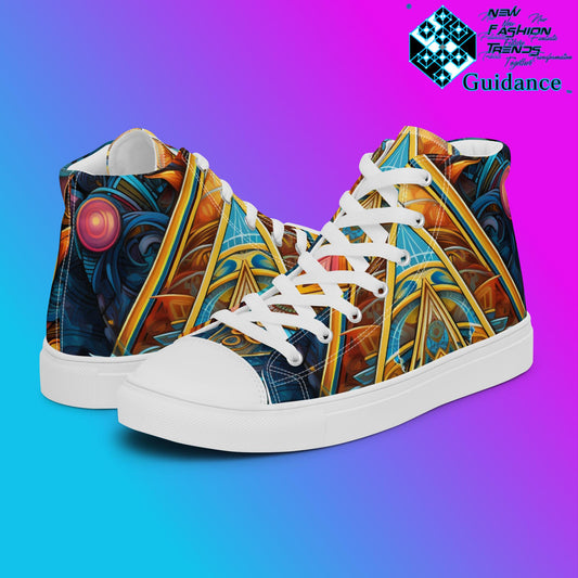 Spiritual Tapestry High Top Shoes – Sacred Streetwear Sneakers by XGuidance White 1