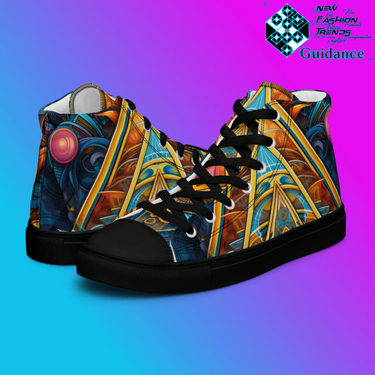 Spiritual Tapestry High Top Shoes – Sacred Streetwear Sneakers by XGuidance Black 2