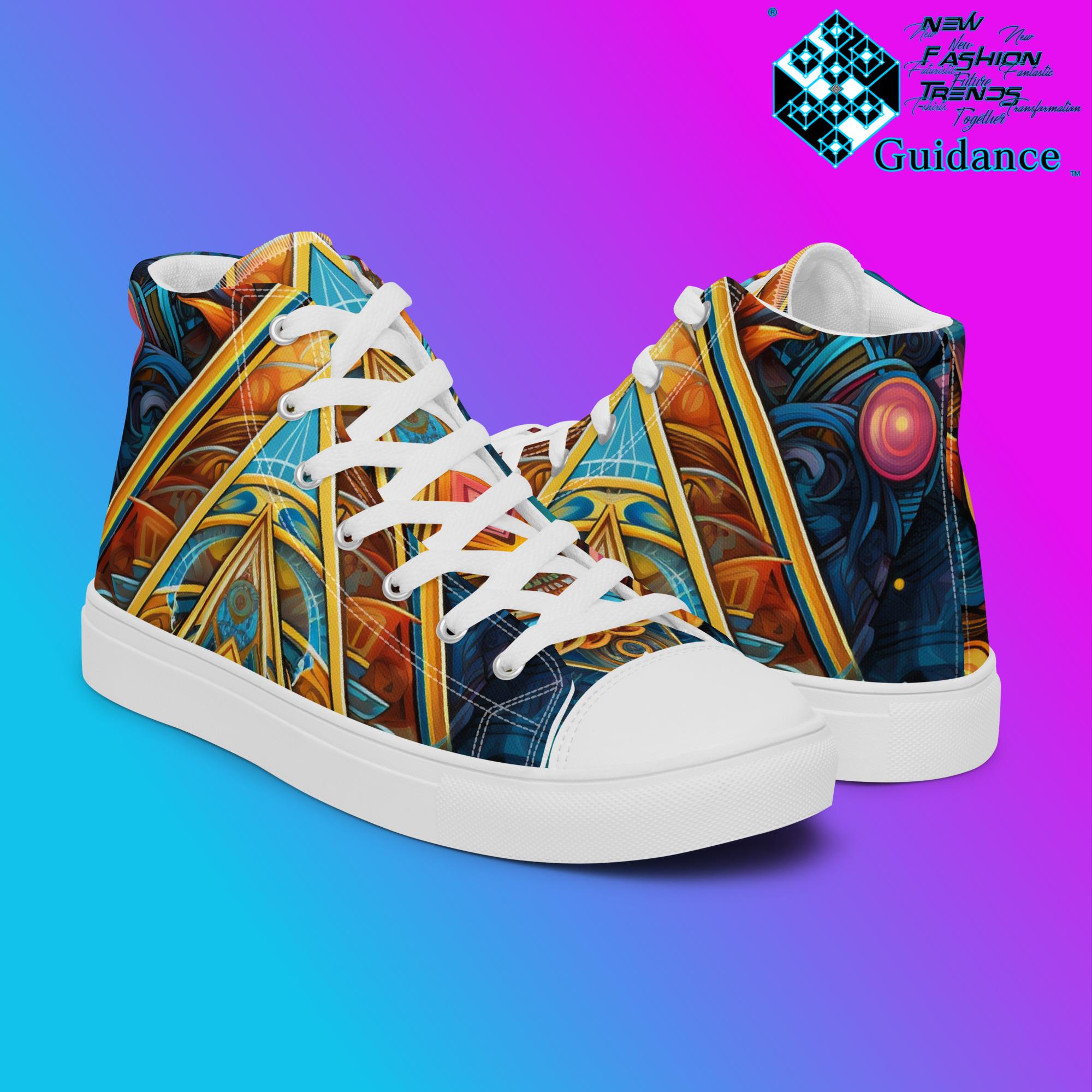 Spiritual Tapestry High Top Shoes – Sacred Streetwear Sneakers by XGuidance Black 7
