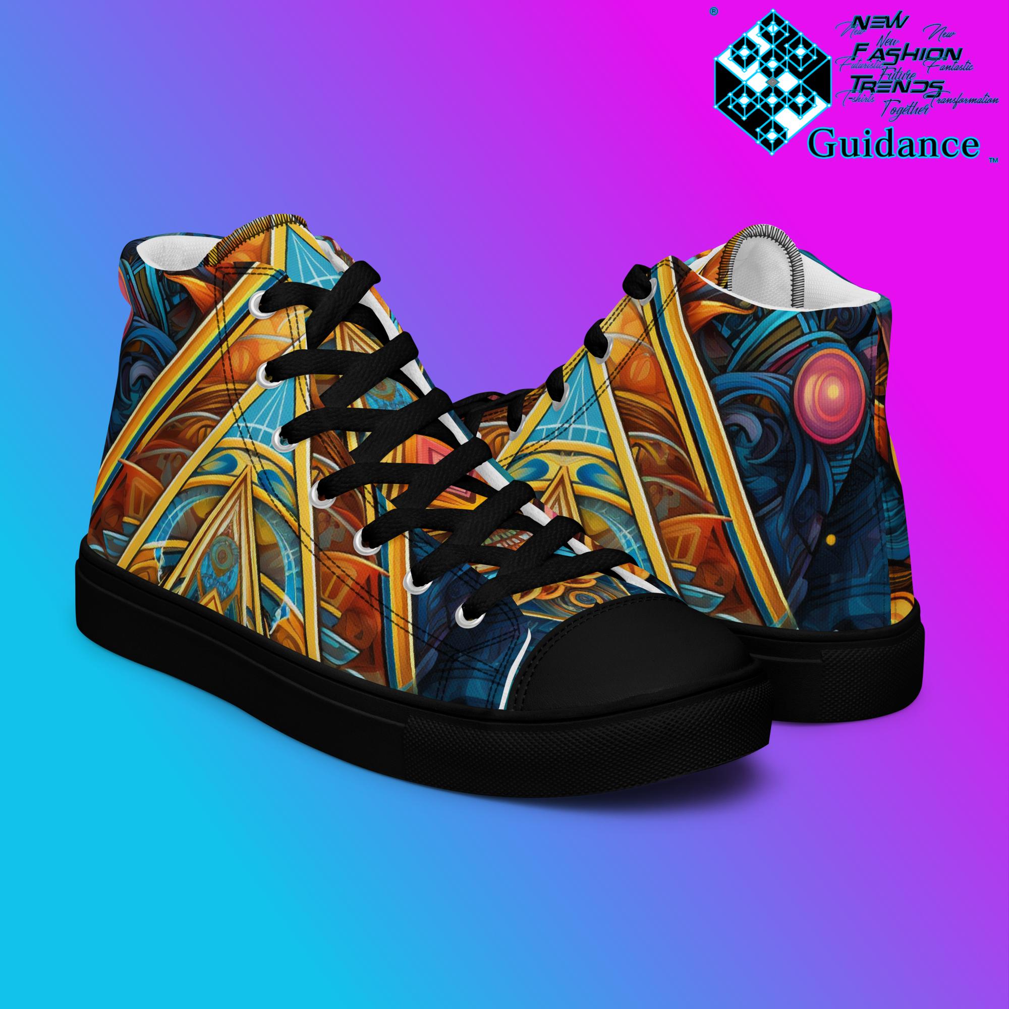 Spiritual Tapestry High Top Shoes – Sacred Streetwear Sneakers by XGuidance Black 8