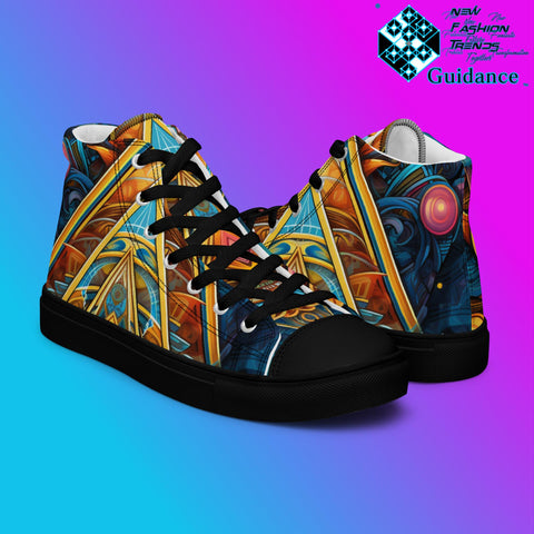 Spiritual Tapestry High Top Shoes – Sacred Streetwear Sneakers by XGuidance Black 8