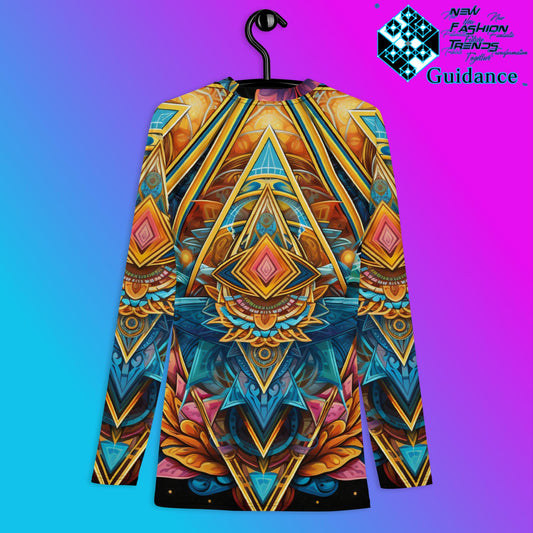 Spiritual Tapestry Psychedelic Long Sleeve Rash Guard by XGuidance XS 2