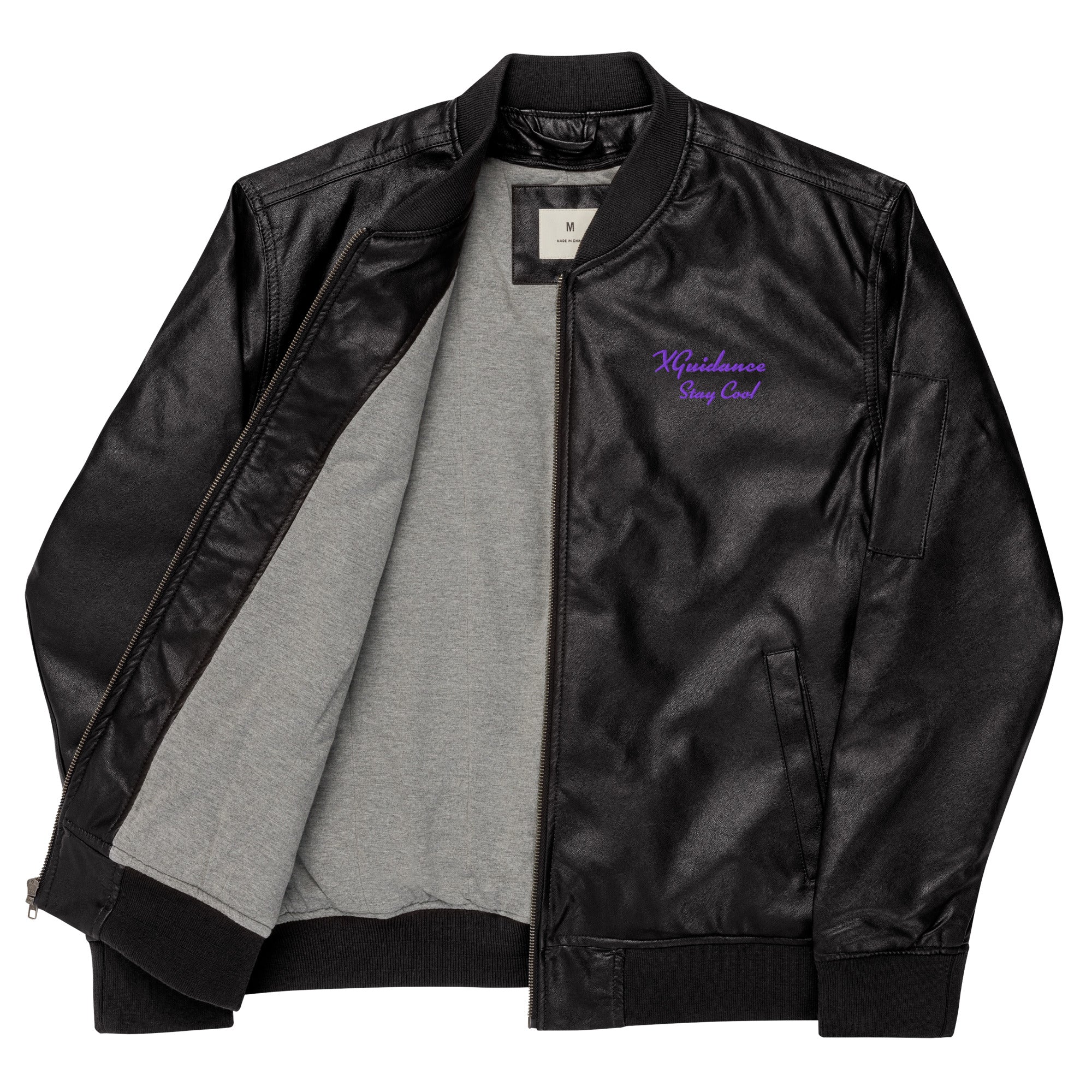 Stay Cool – Leather Bomber Jacket Unisex by XGuidance XS 2