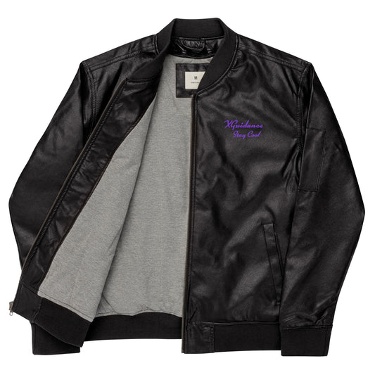Stay Cool – Leather Bomber Jacket Unisex by XGuidance XS 2