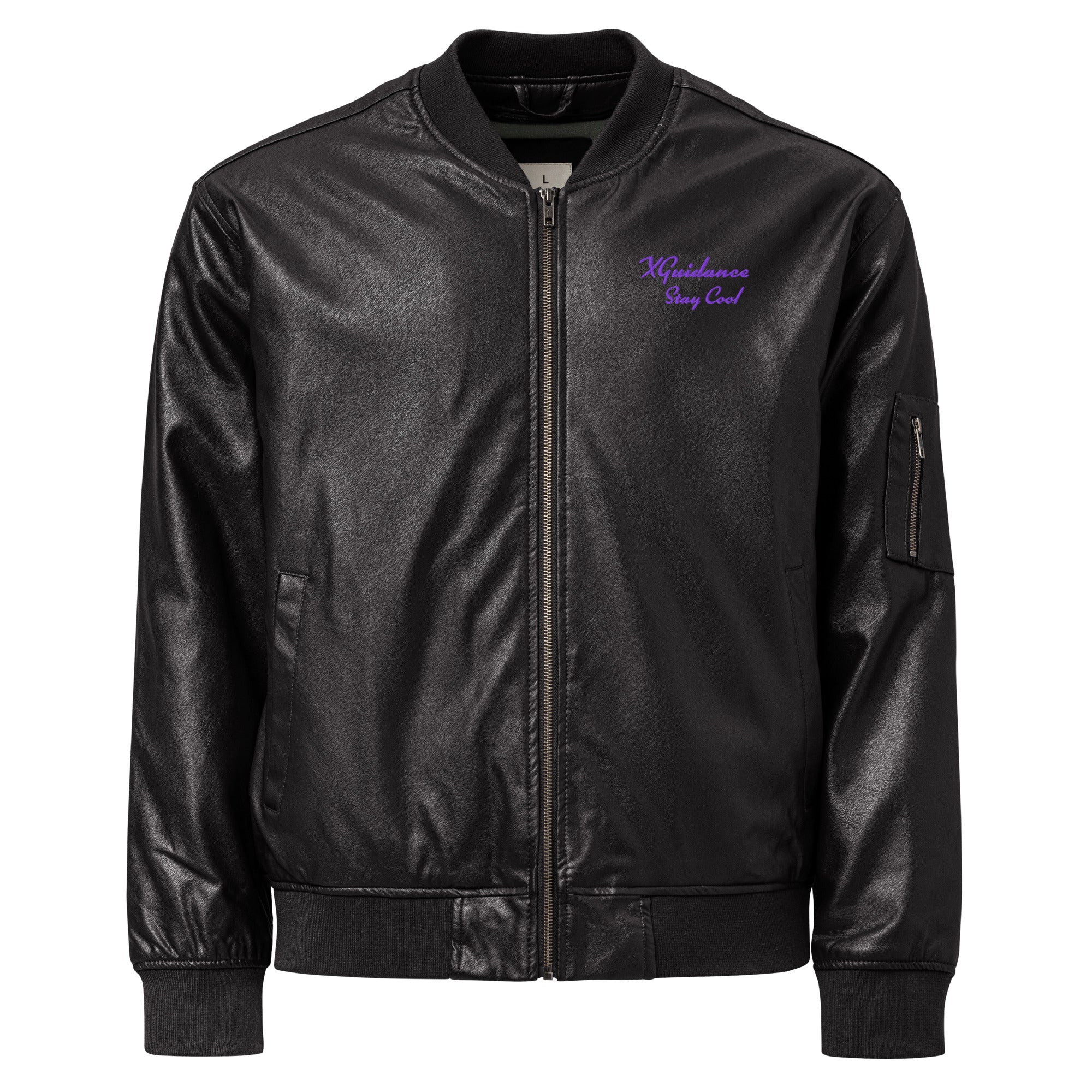 Stay Cool – Leather Bomber Jacket Unisex by XGuidance XS 4