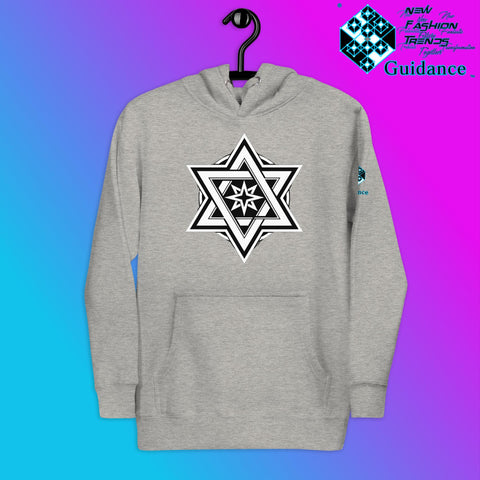 Stellar Convergence Hoodie – Sacred Star Symbol Design by XGuidance Carbon Grey 3