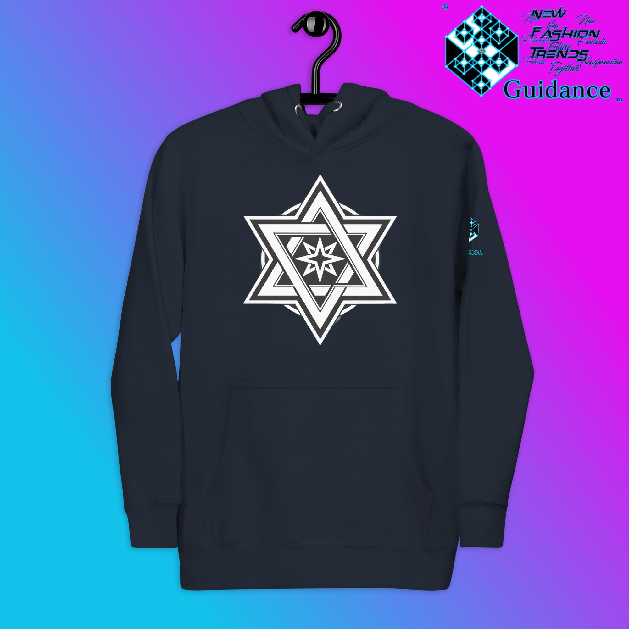 Stellar Convergence Hoodie – Sacred Star Symbol Design by XGuidance Navy Blazer 6