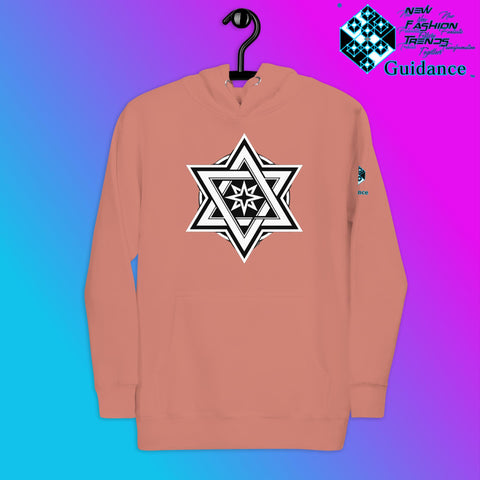 Stellar Convergence Hoodie – Sacred Star Symbol Design by XGuidance Dusty Rose 7