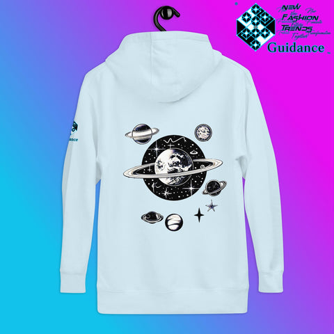 Stellar Symphony Hoodie – Celestial Planet Alignment by XGuidance Sky Blue 11